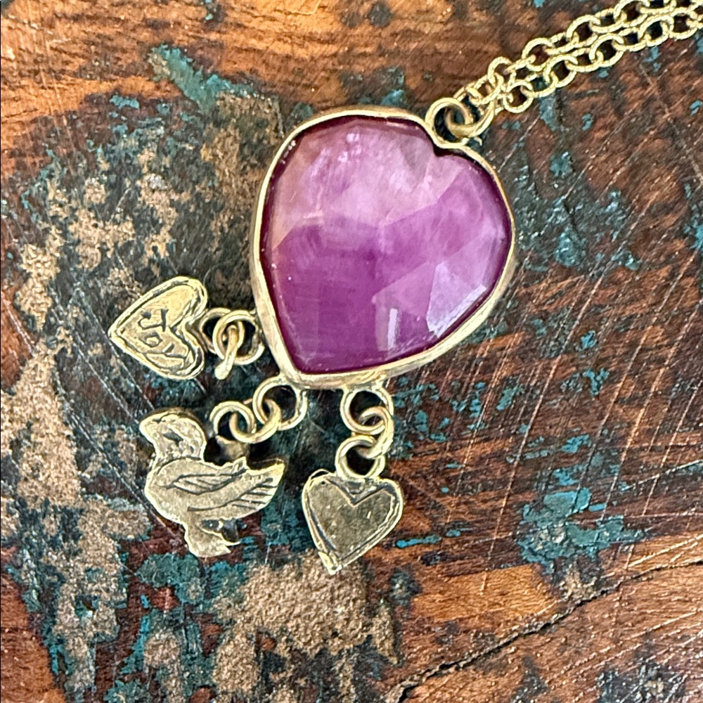 Jes MaHarry “Ruby Heart” rose gold necklace. New in box.